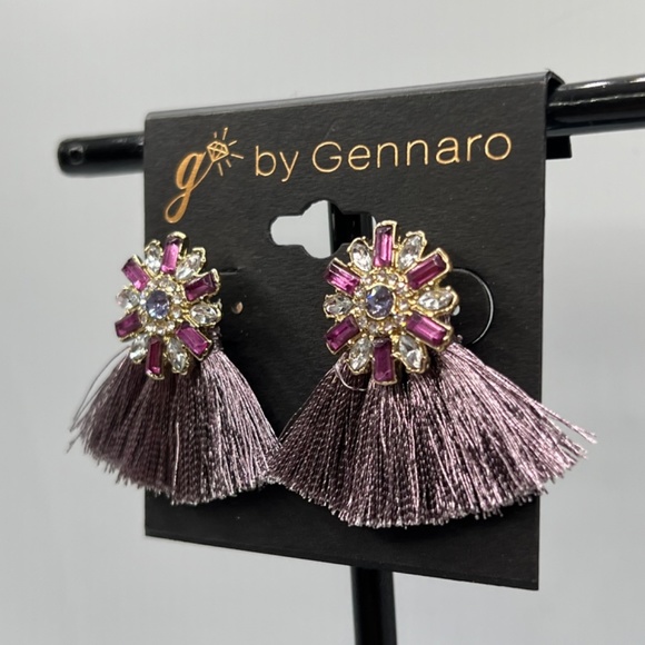 G by Gennaro Earrings $12ea / 3 for $20   Purple Fan Tassel Whimiscal Post - Picture 2 of 5